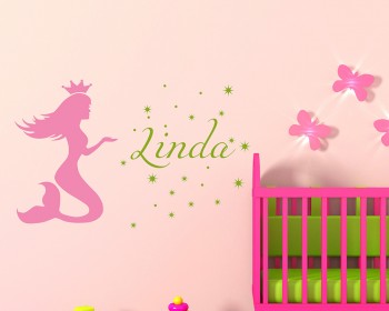 Mermaid Baby Girl Name Nursery Decals Mermaid Baby Girl Name Nursery Decals